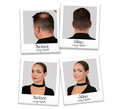 Kapilab Fibras Capilares - Disimula la falta de Cabello al Instante – Microfibras en Polvo de Queratina para Hombres y Mujeres - Tapa la Calvicie de forma Natural - 5gr - Rojizo