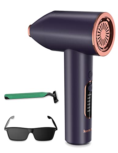 KENSEN Depiladora de Luz Pulsada IPL, Dispositivo de Depilación Profesional Sin Dolor, 5 Niveles de Energía, 2 Modos, para Cara/Cuerpo/Bikini/Axilas
