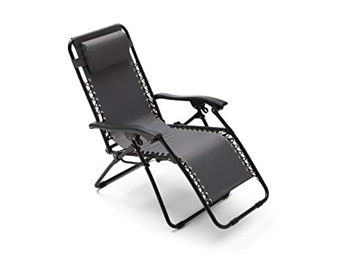 KG KITGARDEN - Tumbona Plegable Multiposiciones Jardin/Terraza, 60x88x101 cm, Gris, Osaka Basic, Mediano