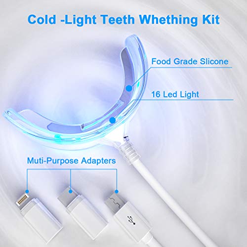 Kit de Blanqueamiento Dental, Renfox Kit de Blanqueamiento Dental Profesional, Gel Blanqueador Dental 6x2ml, Tiras Blanqueadoras Dentales x5, Reduciendo la Sensibilidad Dental