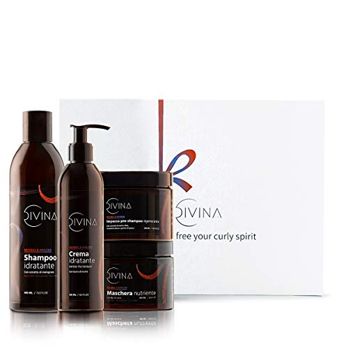 Kit Revitalizante Nutritivo para cabello ondulado y rizado Natural&Amazing de DIVINA BLK, 4 productos incluidos, tratamiento reestructurante completo