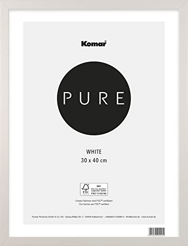 Komar Marco de Fotos (Madera, 30 x 40 cm, Cristal acrílico Transparente), Color Blanco