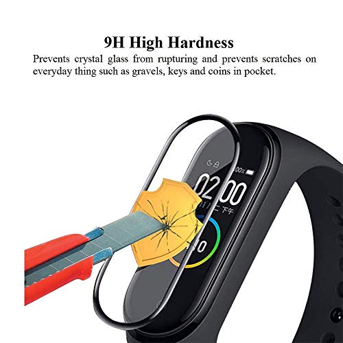 KONEE Protector de Pantalla Compatible con Xiaomi Mi Band 4, [ 3D Cobertura Completa, Alta Definición, Anti-Burbuja, Anti-Scratch ], HD Transparente Suave Protectora para Xiaomi Mi Band 4