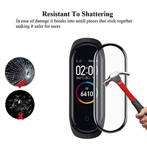 KONEE Protector de Pantalla Compatible con Xiaomi Mi Band 4, [ 3D Cobertura Completa, Alta Definición, Anti-Burbuja, Anti-Scratch ], HD Transparente Suave Protectora para Xiaomi Mi Band 4