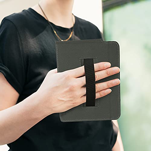 kwmobile Carcasa Compatible con Kobo Libra H2O - Funda para e-Book de Cuero sintético - Magnolia Blanco/Gris/Azul