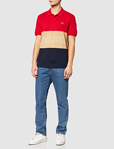 Lacoste YH7648 Polo, Rouge/Viennois-Marine, L para Hombre