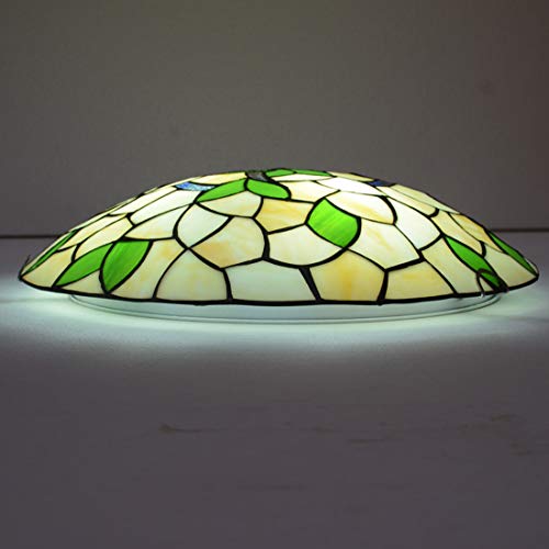 Lámpara de Techo estilo Tiffany, Plafonnier de vidrio manchado regulable, bombilla E27, accesorios de iluminación de techo de decoración de pasillo para sala de estar de dormitorio, Max40W,4,30cm
