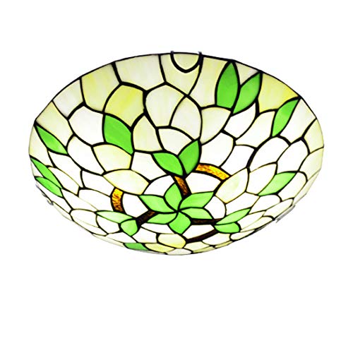 Lámpara de Techo estilo Tiffany, Plafonnier de vidrio manchado regulable, bombilla E27, accesorios de iluminación de techo de decoración de pasillo para sala de estar de dormitorio, Max40W,4,30cm