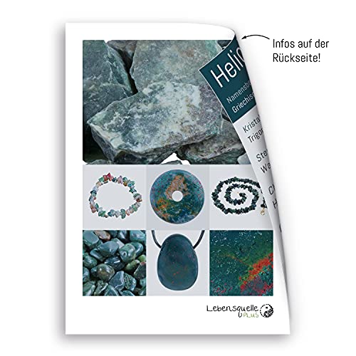 Lebensquelle Plus Colgante heliotrópico | colgante de piedra perforada con correa de cuero | colgante de piedras preciosas de alta calidad