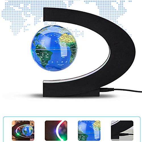 Levitación magnética LED flotante Mapa del mundo Globo en forma de C Luz antigravedad Bola magnética Cumpleaños de Navidad Decoración del hogar Regalo