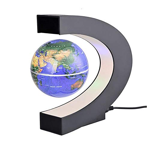 Levitación magnética LED flotante Mapa del mundo Globo en forma de C Luz antigravedad Bola magnética Cumpleaños de Navidad Decoración del hogar Regalo