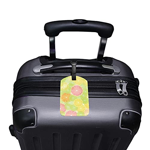 Limón Cítrico Colorido Viaje Etiqueta del Equipaje con la Tarjeta de la ID del Nombre Etiquetas de la Maleta para Niños Niñas(3PACK)