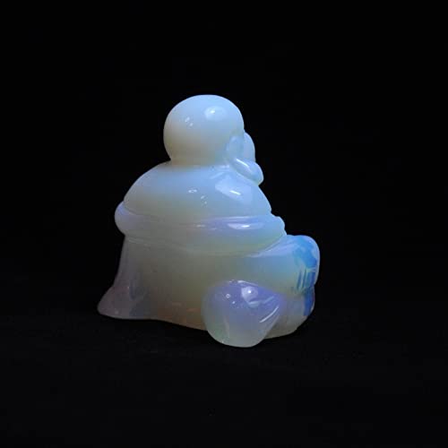 LiuliuBull Natural Crystals 2"Opalite Opal Healing Crystal Gemstone Tallado Buda Feng Shui Figurines Wealth y Buena Suerte
