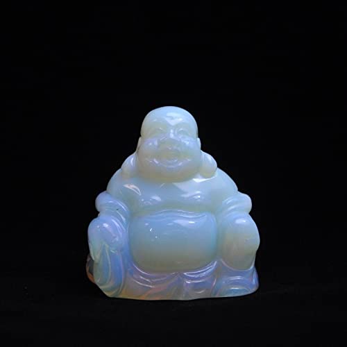 LiuliuBull Natural Crystals 2"Opalite Opal Healing Crystal Gemstone Tallado Buda Feng Shui Figurines Wealth y Buena Suerte