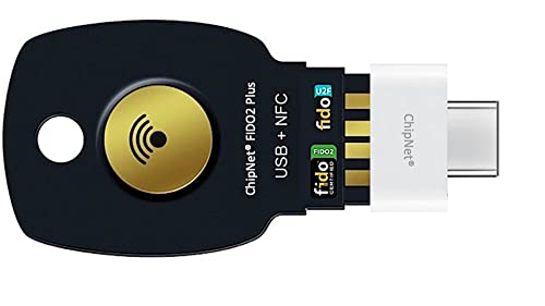 Llave de Seguridad Certificada FIDO2 USB y NFC * USB A y USB C * 2 en 1 * ChipNet FIDO2 Plus - Empresa Española-Soporte Personal, Gris Antracita