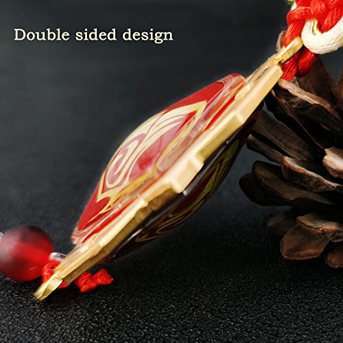 Llavero de Juego de anime Elemento de ojo de dios Llavero luminoso colorido nudo chino estilo borla llavero bolsas colgante, Tipo 6., 37 cm
