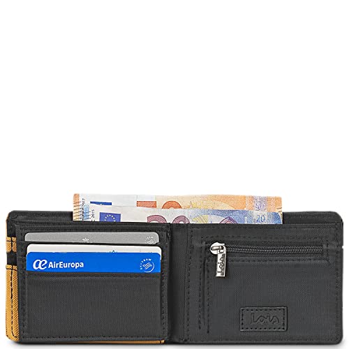 Lois - Cartera para Hombre Joven con Monedero, Billetera y Tarjetero. Marca Original Española LOIS con Protección antiescaneo RFID. 201805, Color Negro
