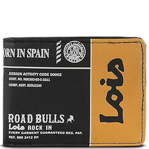 Lois - Cartera para Hombre Joven con Monedero, Billetera y Tarjetero. Marca Original Española LOIS con Protección antiescaneo RFID. 201805, Color Negro