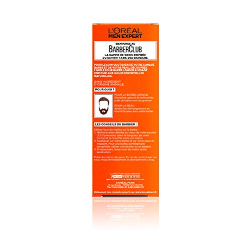 L'Oréal Men Expert - BarberClub - Huile Barbe Longue et Visage Homme - À L'Huile Essentielle de Bois de Cèdre - 30 ml