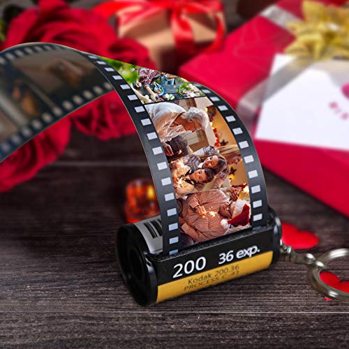 Luincas llavero personalizado con foto,Llavero de rollo de película de cámara personalizada para parejas,regalos para mujer hombre