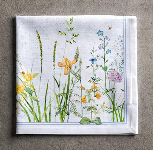Maison d' Hermine Fleurs De Mai - Juego de 4 servilletas 100% algodón, suaves y cómodas, perfectas para cenas familiares, bodas, cócteles, cocina, Acción de Gracias, Navidad (45 cm x 45 cm)