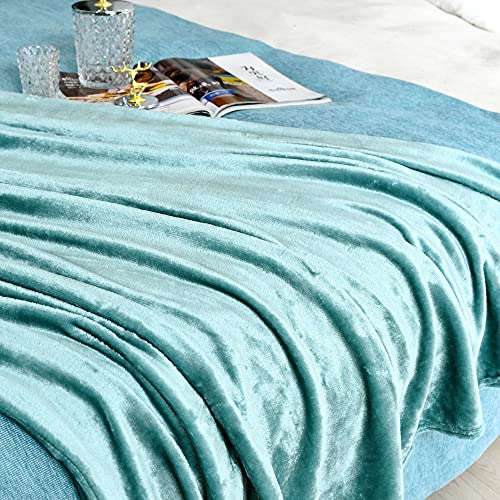 Mantas para Sofás Pequena, Microfibre Franela Extra Suave, Cama, Viajes, Viajes, Adultos, niños, Animales, Agua Verde 130 X 160 CM