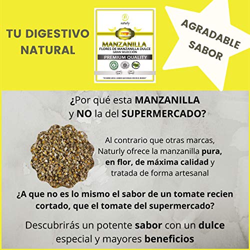 MANZANILLA DULCE NATURAL EN FLOR - Flores dulces de manzanilla natural para preparar infusiones relajantes, infusiones para dormir y para la digestión. Flores secas Naturales de Manzanilla