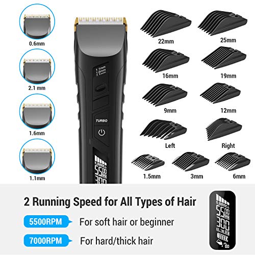 Maquina Cortar Pelo Profesional, Cortapelos Hombre, Recortadora de Barba, Cortador Pelo Electrico para Hombres, Recortadora de Cabello Recargable con 38 Longitudes de Corte y Base de Carga