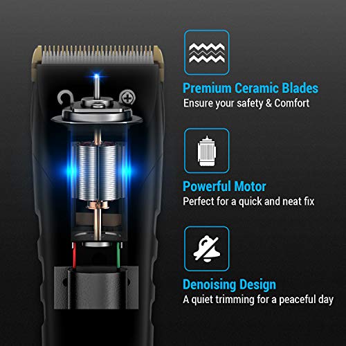 Maquina Cortar Pelo Profesional, Cortapelos Hombre, Recortadora de Barba, Cortador Pelo Electrico para Hombres, Recortadora de Cabello Recargable con 38 Longitudes de Corte y Base de Carga
