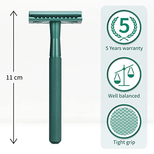 Maquinilla de Afeitar Clásica de doble filo | Maquinilla de Afeitar para Mujeres y Hombres | Para Afeitado Hombre y Mujer | Compatible con Todas las Hojas de Afeitar | Productos Ecológicos | Bambaw