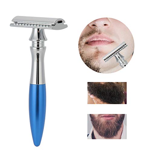 Maquinillas de afeitar para hombres, maquinillas de afeitar eléctricas para hombres, maquinillas de afeitar de seguridad retro de doble filo, maquinillas de afeitar manuales para hombres(azul)