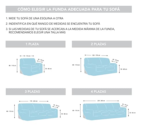 Martina Home Tunez Funda Elástica para Sofá, Tela, Beige (Marfil), 2 Plazas (120-190 cm)