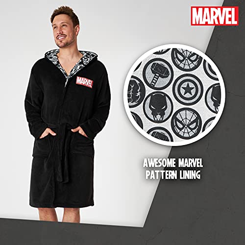 Marvel Bata de Casa de Hombre, Albornoz Hombre Forro Polar S - 3XL, Regalos para Hombre (L)