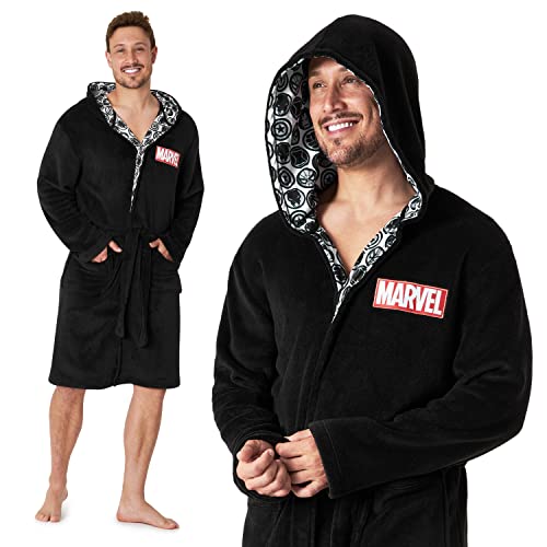 Marvel Bata de Casa de Hombre, Albornoz Hombre Forro Polar S - 3XL, Regalos para Hombre (L)
