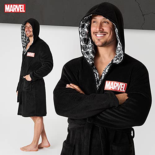 Marvel Bata de Casa de Hombre, Albornoz Hombre Forro Polar S - 3XL, Regalos para Hombre (L)