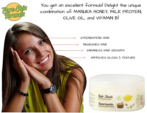 Mascarilla Natural Cabello con Miel, Leche, Jojoba y Aceite de Oliva. Nutritiva, Tonificante e Hidratante Tratamiento y Reparación Capilar Sin Sulfato, Parabeno ni Silicona 250 ml.