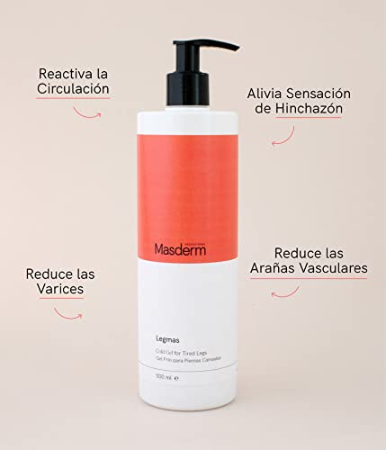 MASDERM I Crema Piernas Cansadas Circulacion | 500 ML | Crema Arnica | Crema Varices Piernas | Gel Frio Piernas Cansadas Circulacion | Arañas Vasculares | Efecto Frío | Eliminar Varices Piernas