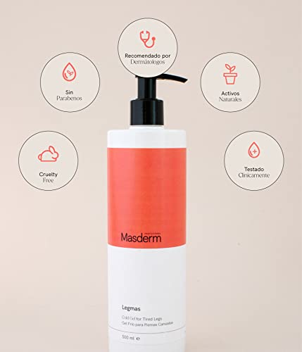 MASDERM I Crema Piernas Cansadas Circulacion | 500 ML | Crema Arnica | Crema Varices Piernas | Gel Frio Piernas Cansadas Circulacion | Arañas Vasculares | Efecto Frío | Eliminar Varices Piernas