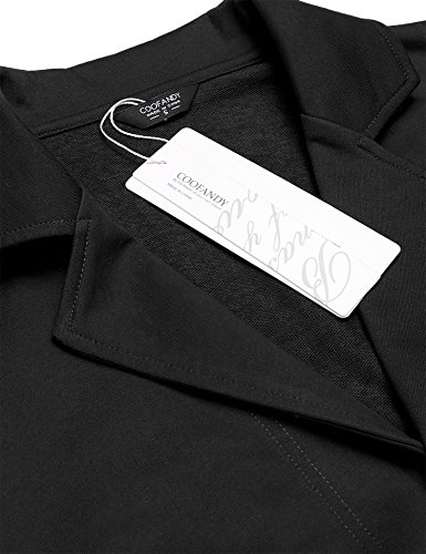 MAXMODA Blazer Hombre Slim Fit Chaqueta Blazer Casual Botón Negro L