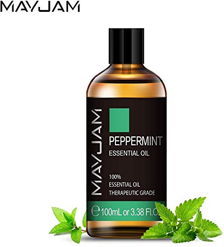 MAYJAM Aceites Esenciales de Menta 100 ml, 100% Aceites Esenciales Naturales Puros, Aceite Esencial de Aromaterapia de Grado Terapéutico, Aceites de Fragancia para Difusor, Relajación, Sueño