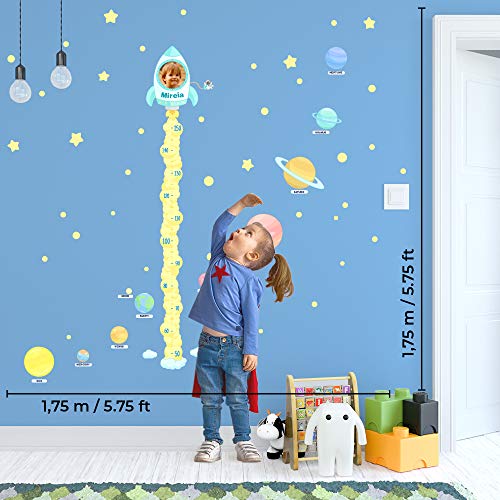 Medidor de altura PERSONALIZADO con foto y nombre para pared (XL)