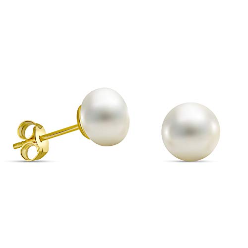 Miore Pendientes de Oro Amarillo de 9K con Perla para Mujer