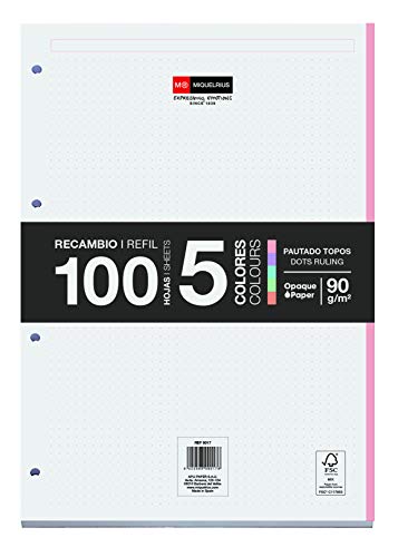 Miquelrius 14686 - Carpebloc Cuaderno, Archivador Carpeta con 4 Anillas con Bloc 100 Hojas Cuadriculadas, Carpesano Cierre Goma, color Turquesa
