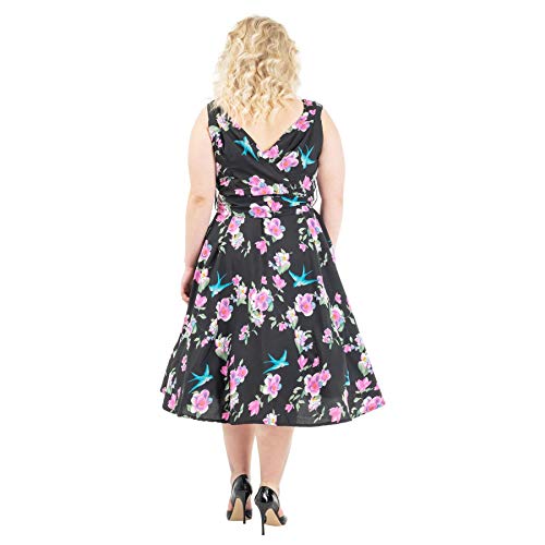Miss Lavish London Vestidos de dama de honor vintage Rockabilly de los años 40 y 50 - negro - 48