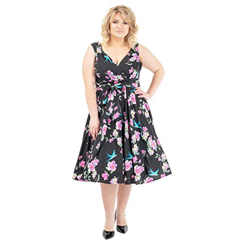 Miss Lavish London Vestidos de dama de honor vintage Rockabilly de los años 40 y 50 - negro - 48