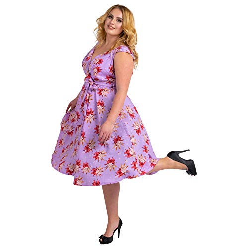 Miss Lavish London Vestidos de dama de honor vintage Rockabilly de los años 40 y 50, púrpura (Butterfly Purple), 54