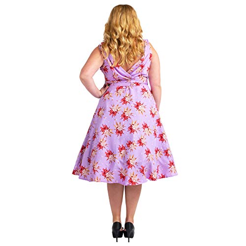 Miss Lavish London Vestidos de dama de honor vintage Rockabilly de los años 40 y 50, púrpura (Butterfly Purple), 54