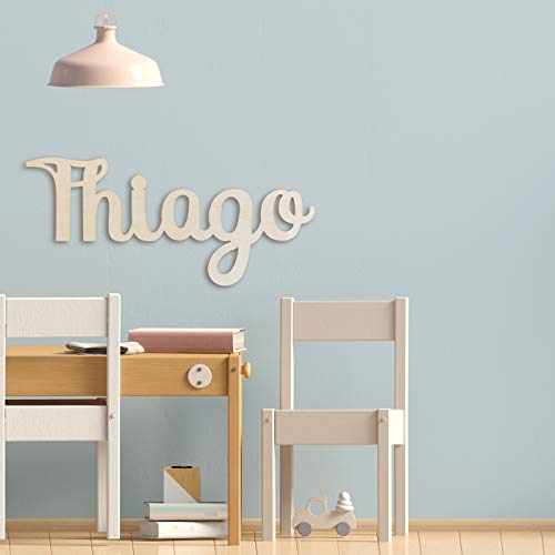 MONAMÍ - Nombre en Madera de Haya Personalizado. Dos Opciones de tamaño: 30cm y 60cm. Ideal para Decorar y Regalar