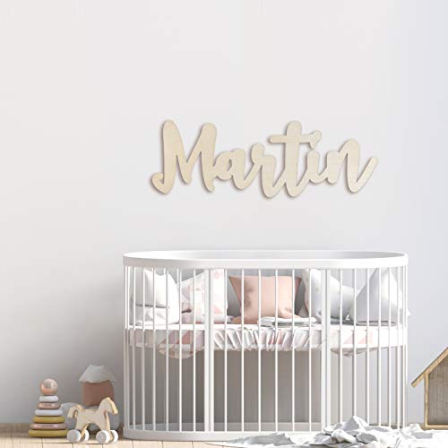 MONAMÍ - Nombre en Madera de Haya Personalizado. Dos Opciones de tamaño: 30cm y 60cm. Ideal para Decorar y Regalar