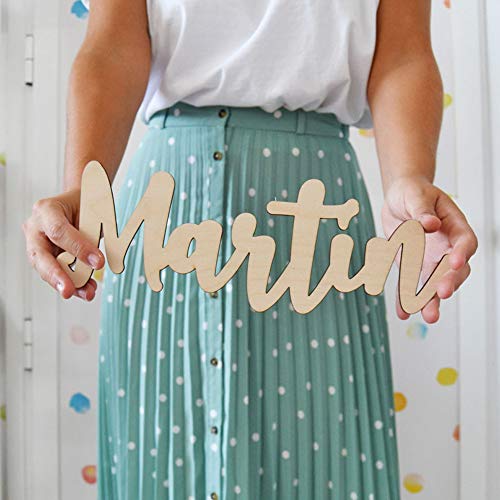 MONAMÍ - Nombre en Madera de Haya Personalizado. Dos Opciones de tamaño: 30cm y 60cm. Ideal para Decorar y Regalar